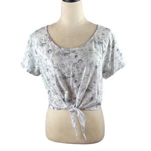 Victoria’s Secret PINK Black and White Crop Top With Tie, Size S